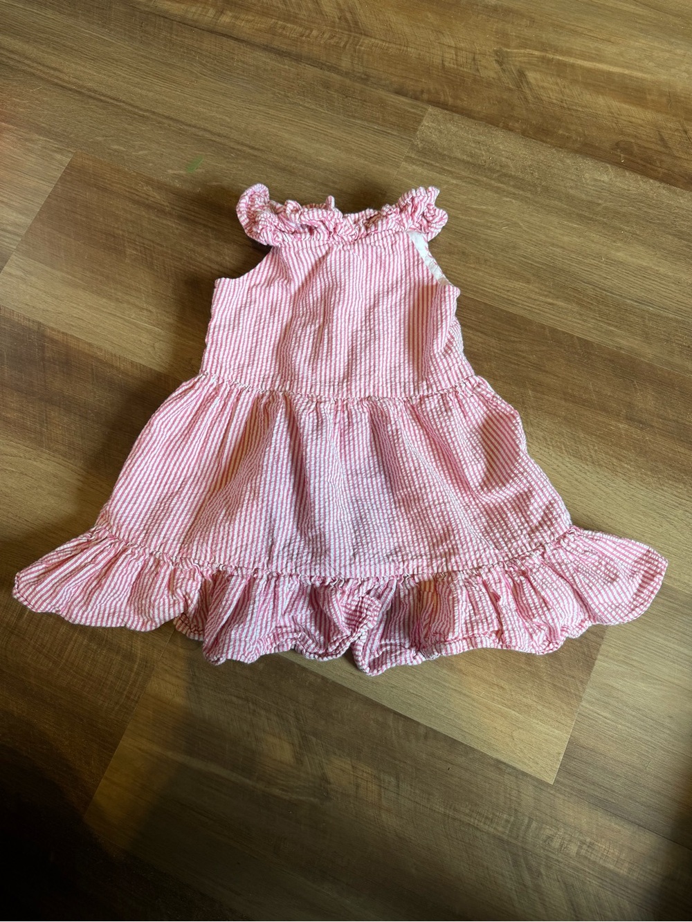 Ralph Lauren Pink and White Striped Baby One-Piece